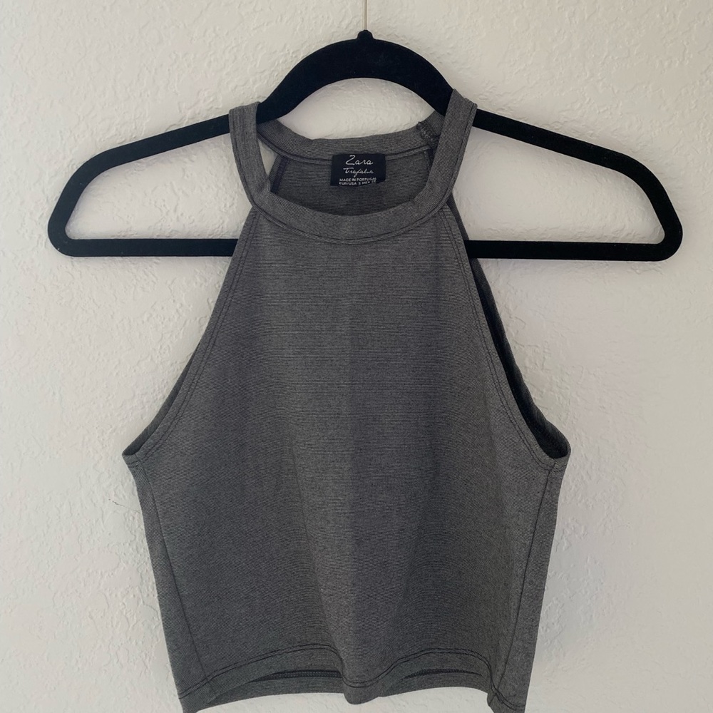 Zara TRF grey cropped tank top. Really good conditions, like new